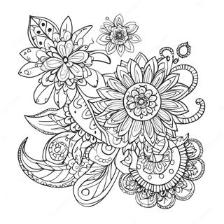 Leikkisa Zentangle Kukka Varityskuva 61957-13649