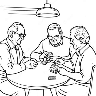 Ikaihmiset Pelaavat Kortteja Varityskuva 72313-16093