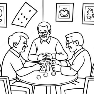 Ikaihmiset Pelaavat Kortteja Varityskuva 72313-16096