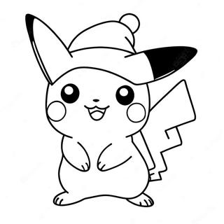 Pikachu Joulupukin Hatun Kanssa Varityskuva 72672-16369