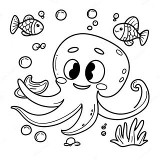 Ystavallinen Teini Krakken Ystavystymassa Kalojen Kanssa Varittamissivu 72753-16443