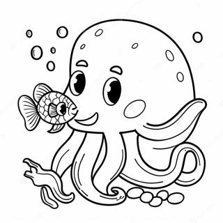 Ystavallinen Teini Krakken Ystavystymassa Kalojen Kanssa Varittamissivu 72753-16444