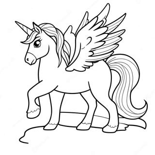 Elegantti Pegasus Auringonlaskussa Varittamissivu 74114-17499