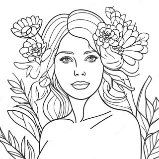 Kaunis Nainen Kukkien Kanssa Varityskuva 74548 17837