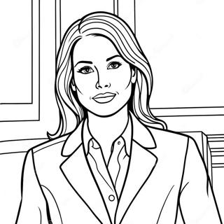 Itseluottavainen Liikennainen Puvussa Varityskuva 74549-17844