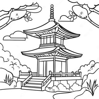Perinteinen Japanilainen Pagodi Varityskuva 82187-23767