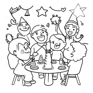 Iloinen Uuden Vuoden 2024 Juhlaskenaario Varityssivu 84317-25437