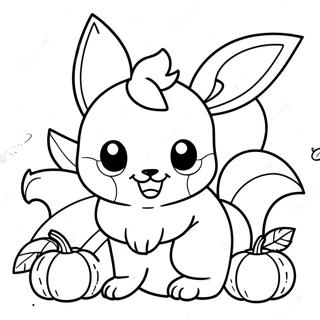 Viehattava Eevee Kurpitsojen Kanssa Varityskuva 84932-26004