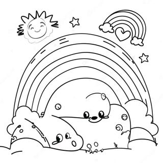 Onnellinen Keltainen Sateenkaariystavat Varityskuva 88365 28848