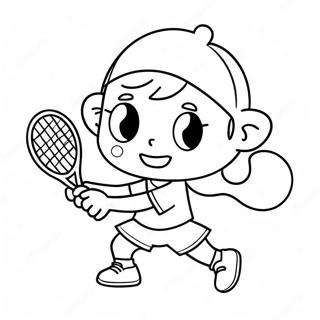 Sopo Sarjakuvateemainen Tennispelaaja Varityskuva 89188-29479
