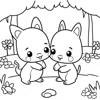 Ihana Calico Critters Leikkimassa Puutarhassa Varityskuva 89783 29942