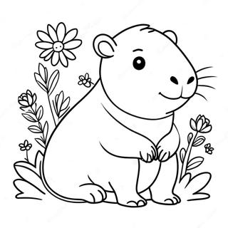 Sopo Kapibara Kukkien Kanssa Varityskuva 90325-30357