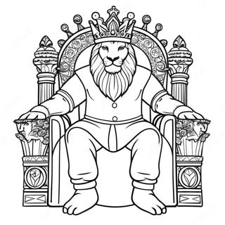 Majesteettinen Kuningas Valtaistuimella Varityskuva 92838-32385
