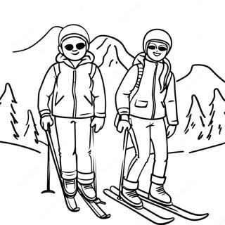 Hiihtavat Ystavat Rinteilla Varityskuva 93433-32858