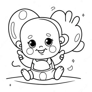 Onnellinen Vauva Ilmapallojen Kanssa Varittava Sivut 94284 33518