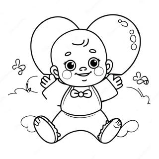 Onnellinen Vauva Ilmapallojen Kanssa Varittava Sivut 94284 33520