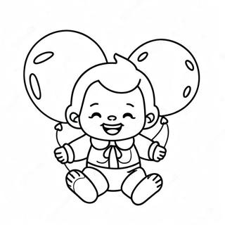 Onnellinen Vauva Ilmapallojen Kanssa Varittava Sivut 94284 33589