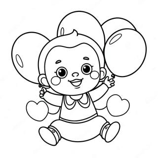 Onnellinen Vauva Ilmapallojen Kanssa Varittava Sivut 94284 33590