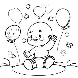 Onnellinen Vauva Ilmapallojen Kanssa Varittava Sivut 94284 33591