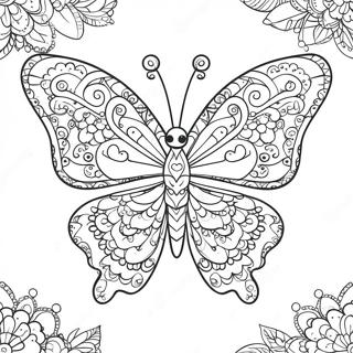 Tyylikas Perhonen Monimutkaisilla Kuvioilla Varittamiseen 94357-33639