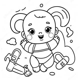 Iloinen Vauva Elavana Leikkimassa Leluilla Varityskuva 95081-34327